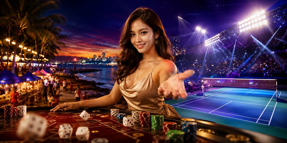 Permainan dadu gaya Malaysia dalam suasana kasino hiburan yang meriah dengan tawaran bonus yang pelbagai